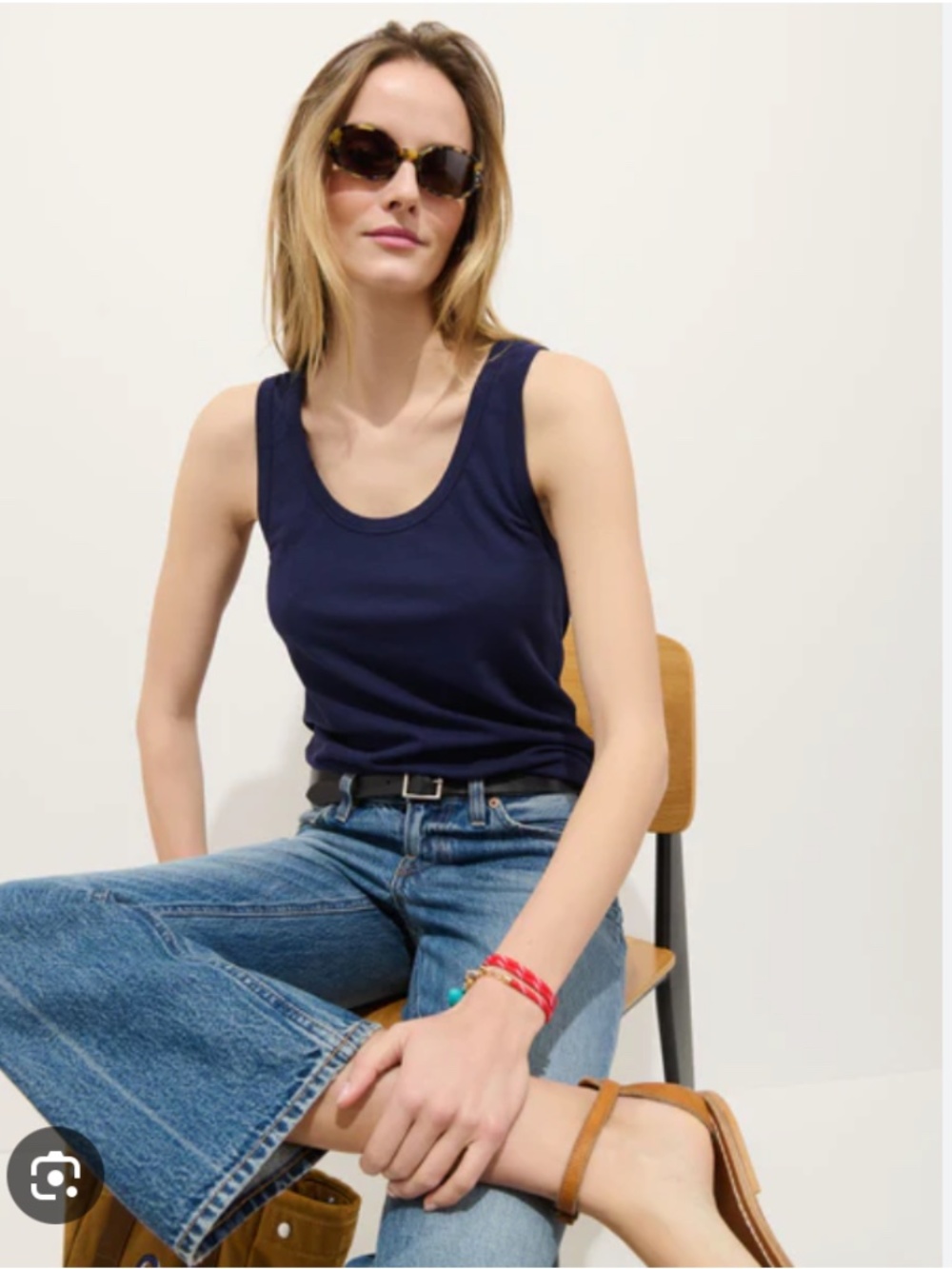 NWT Alex Mill Garcon Tank Top in Linen Cotton Navy Night size Small